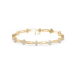 0.12Ct Square Motif Prong-Set Lab-Grown Diamond Gold Link Bracelet