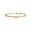 0.12Ct Square Motif Prong-Set Lab-Grown Diamond Gold Link Bracelet