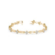 0.12Ct Square Motif Prong-Set Lab-Grown Diamond Gold Link Bracelet