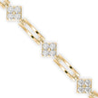 0.12Ct Square Motif Prong-Set Lab-Grown Diamond Gold Link Bracelet