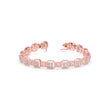 0.12Ct Octagon Cluster with Rope Edging Design Lab-Grown Diamond Gold Tennis Bracelet