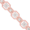0.12Ct Octagon Cluster with Rope Edging Design Lab-Grown Diamond Gold Tennis Bracelet