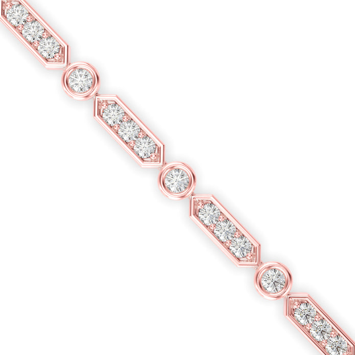 0.09Ct Octagon Shape Pave Lab-Grown Diamond Gold Tennis Bracelet