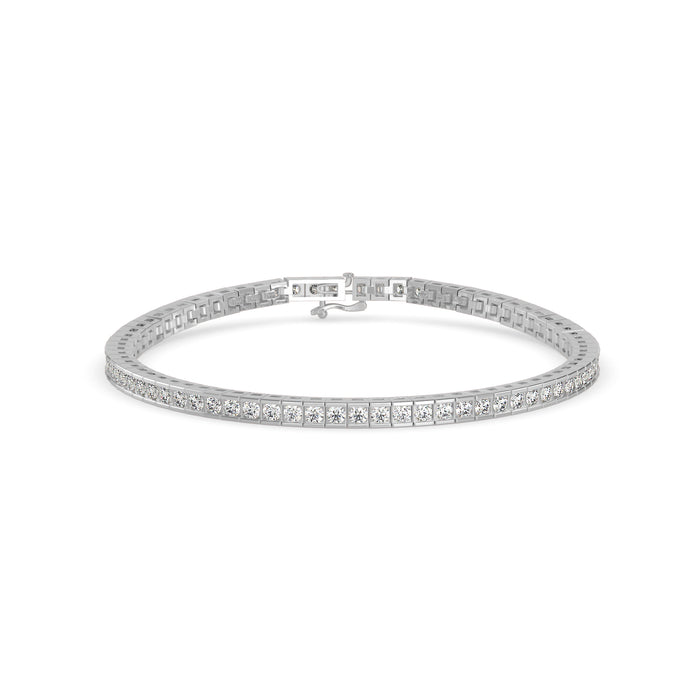 0.04Ct Round Cut Channel Set Lab-Grown Diamond Gold Tennis Bracelet