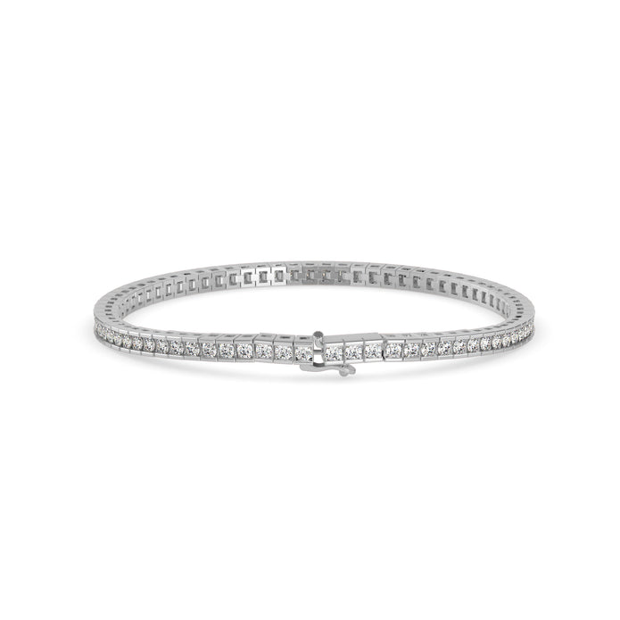 0.04Ct Round Cut Channel Set Lab-Grown Diamond Gold Tennis Bracelet
