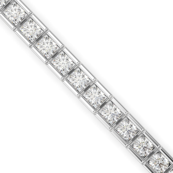 0.04Ct Round Cut Channel Set Lab-Grown Diamond Gold Tennis Bracelet