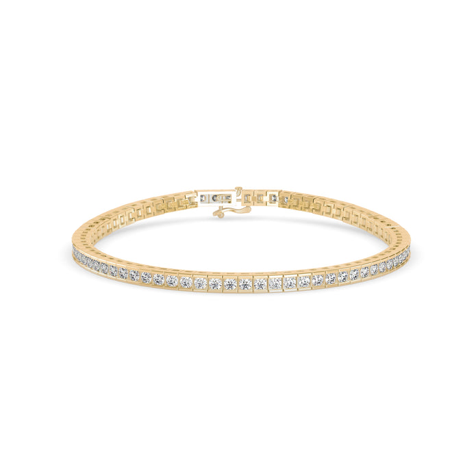 0.04Ct Round Cut Channel Set Lab-Grown Diamond Gold Tennis Bracelet