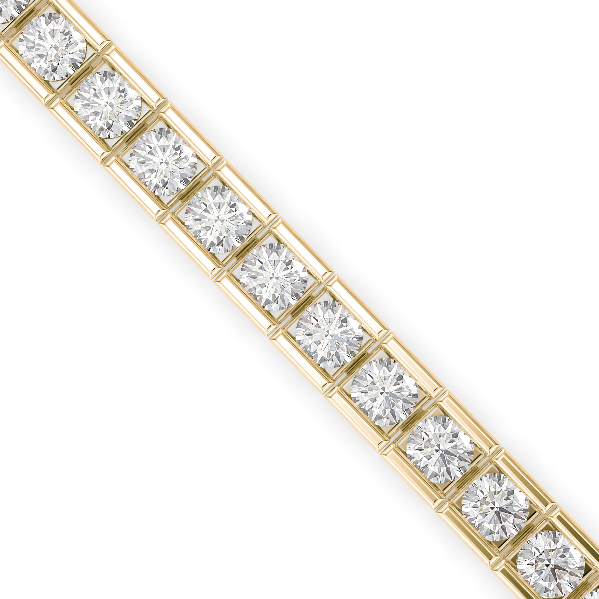 0.04Ct Round Cut Channel Set Lab-Grown Diamond Gold Tennis Bracelet