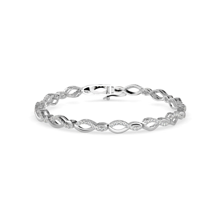 0.06Ct Two Tone Infinty Link Lab-Grown Diamond Gold Contemporary Bracelets