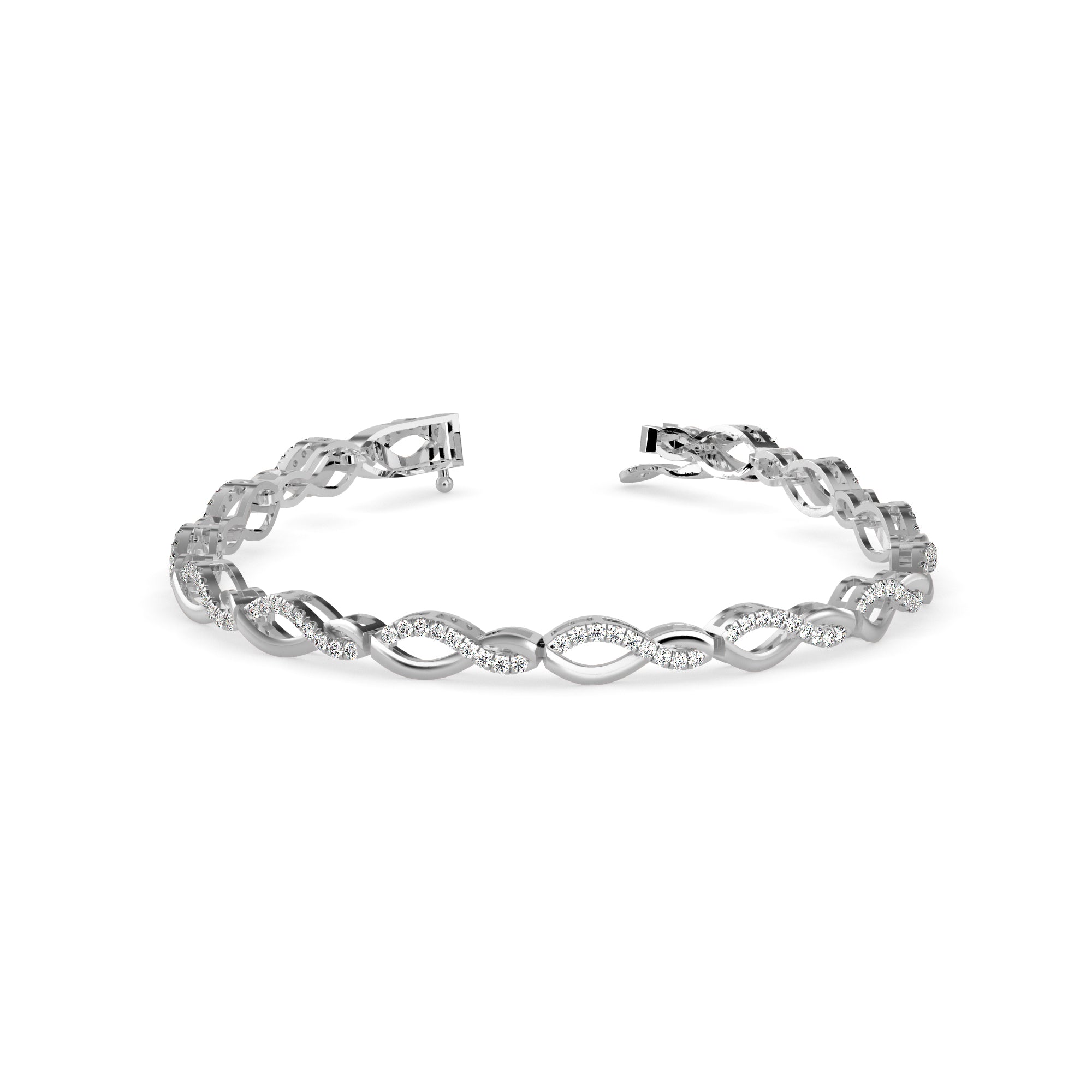 0.06Ct Two Tone Infinty Link Lab-Grown Diamond Gold Contemporary Bracelets