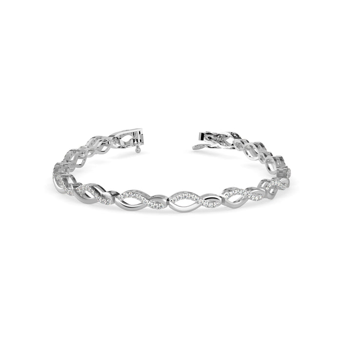 0.06Ct Two Tone Infinty Link Lab-Grown Diamond Gold Contemporary Bracelets