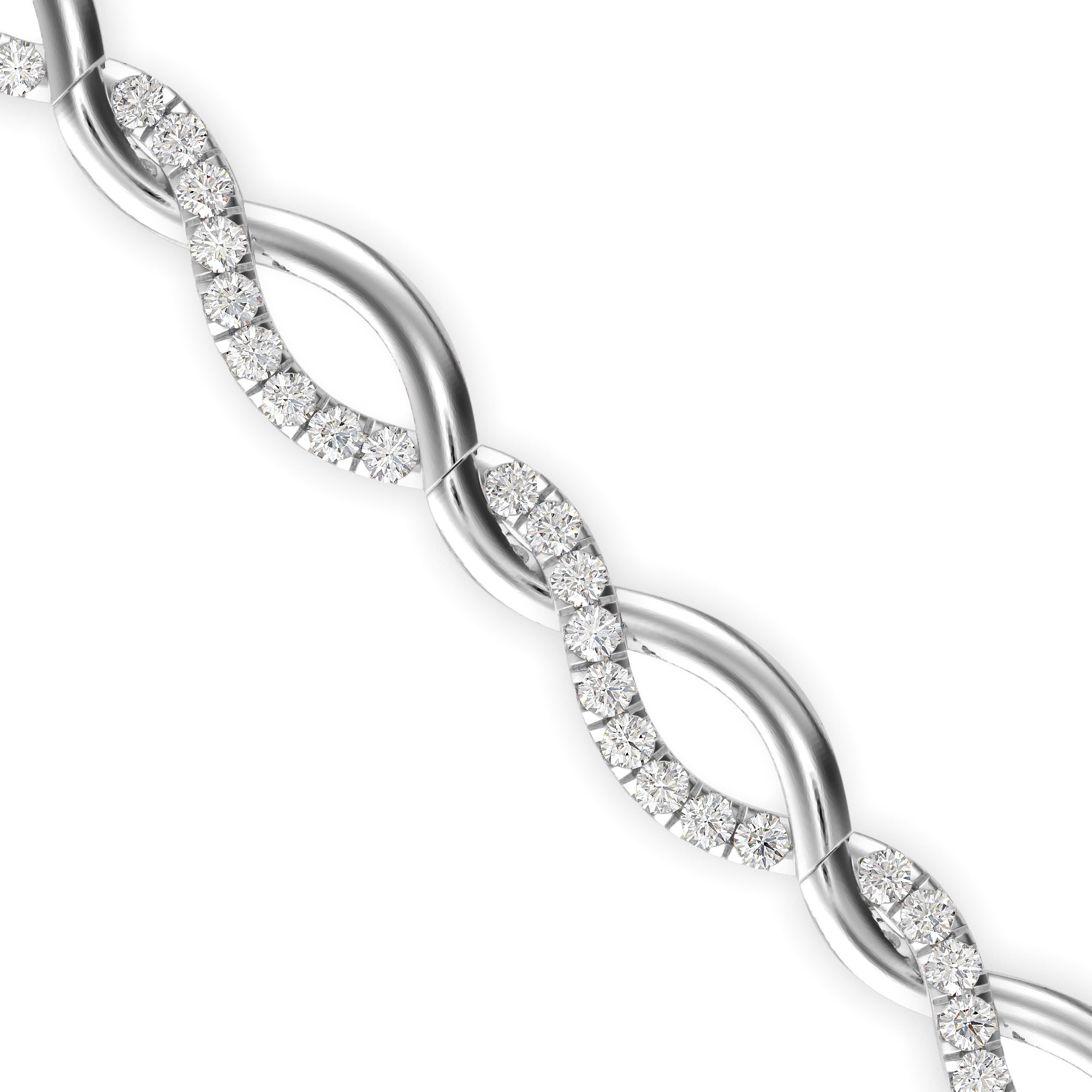 0.06Ct Two Tone Infinty Link Lab-Grown Diamond Gold Contemporary Bracelets