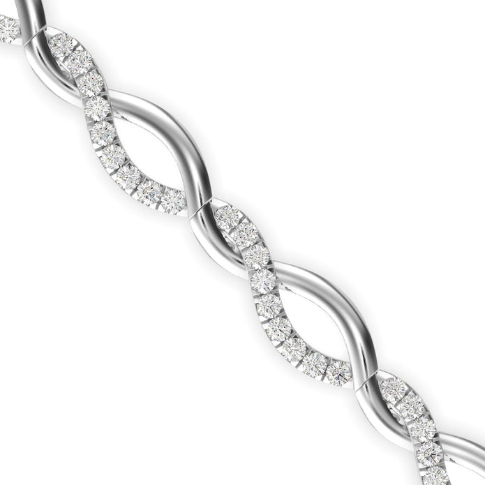0.06Ct Two Tone Infinty Link Lab-Grown Diamond Gold Contemporary Bracelets