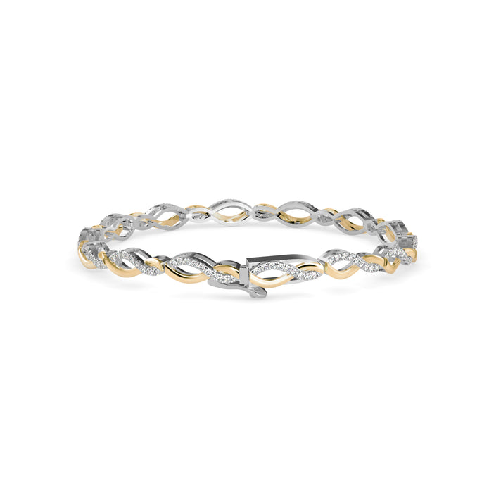 0.06Ct Two Tone Infinty Link Lab-Grown Diamond Gold Contemporary Bracelets