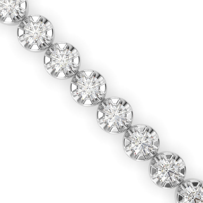 0.02Ct Round Prong Lab-Grown Diamond Gold Tennis Bracelet