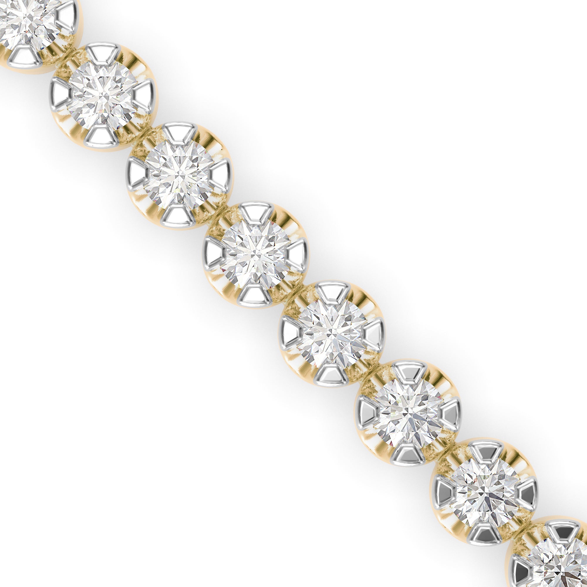 0.02Ct Round Prong Lab-Grown Diamond Gold Tennis Bracelet
