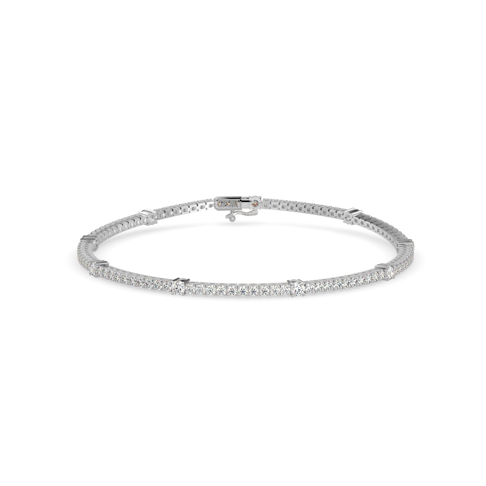 0.21Ct Round Prong Lab-Grown Diamond Gold Tennis Bracelet