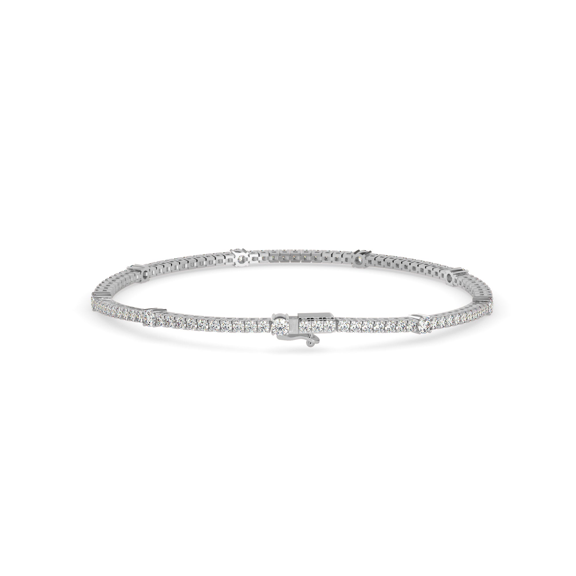 0.21Ct Round Prong Lab-Grown Diamond Gold Tennis Bracelet