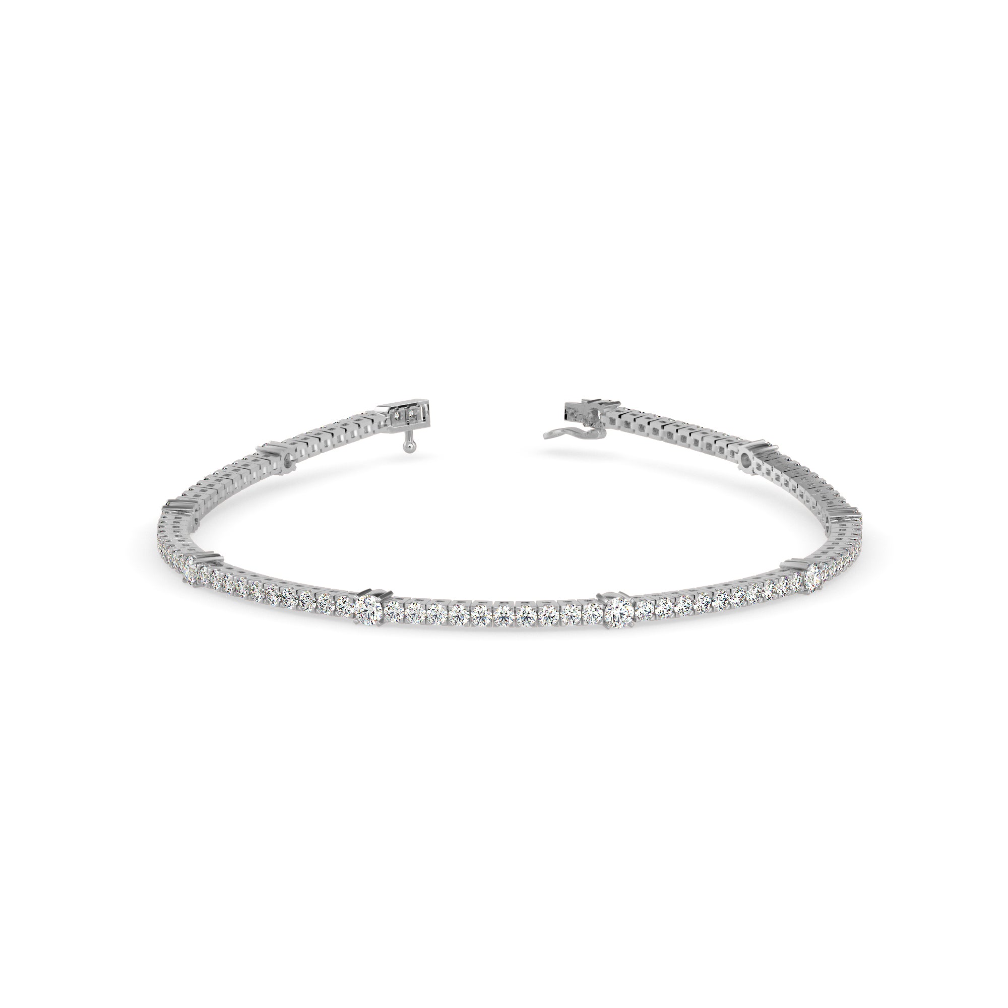 0.21Ct Round Prong Lab-Grown Diamond Gold Tennis Bracelet