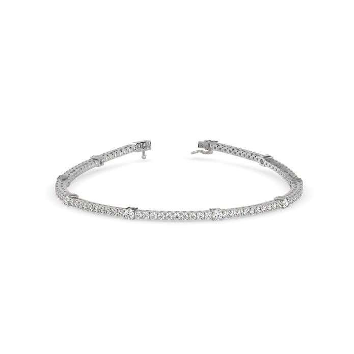 0.21Ct Round Prong Lab-Grown Diamond Gold Tennis Bracelet