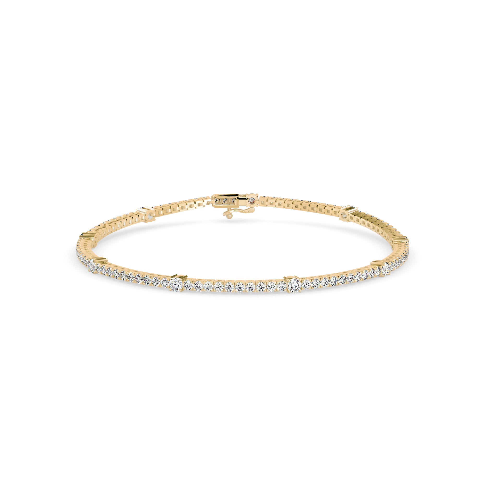 0.21Ct Round Prong Lab-Grown Diamond Gold Tennis Bracelet