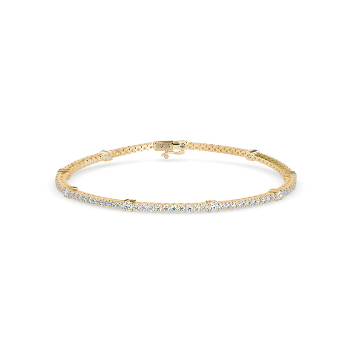 0.21Ct Round Prong Lab-Grown Diamond Gold Tennis Bracelet