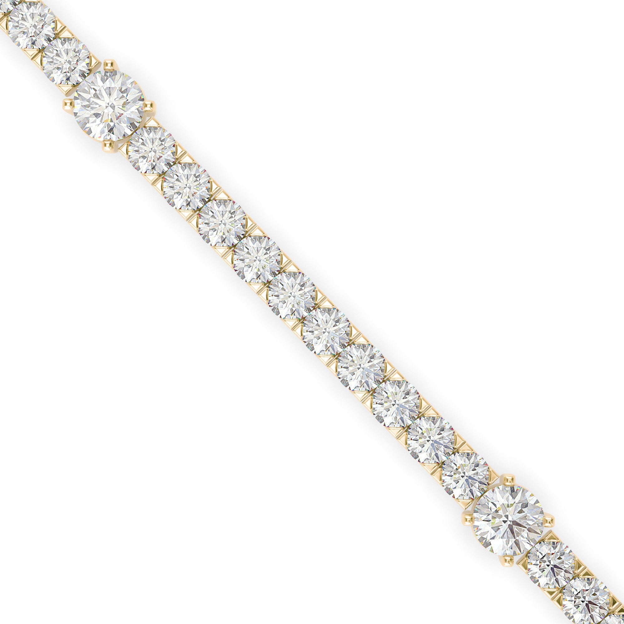 0.21Ct Round Prong Lab-Grown Diamond Gold Tennis Bracelet