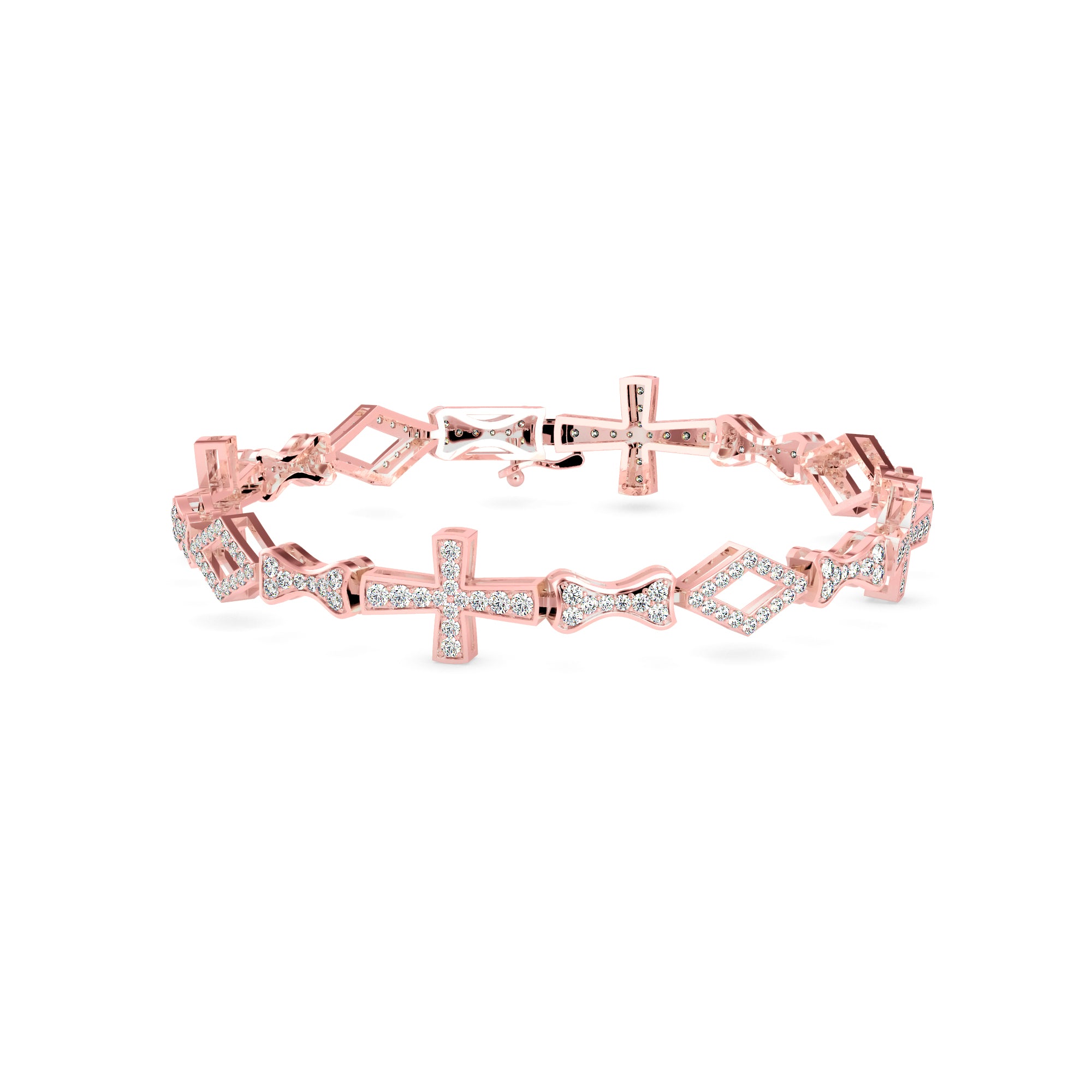1.81Ct Cross Lab-Grown Diamond Gold Contemporary Bracelets
