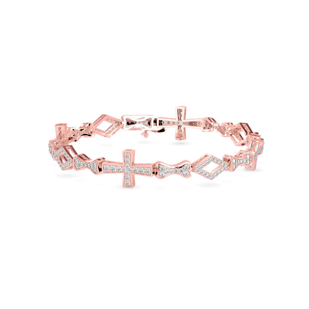 1.81Ct Cross Lab-Grown Diamond Gold Contemporary Bracelets