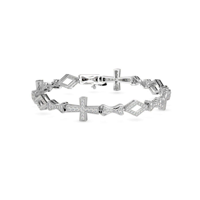 1.81Ct Cross Lab-Grown Diamond Gold Contemporary Bracelets