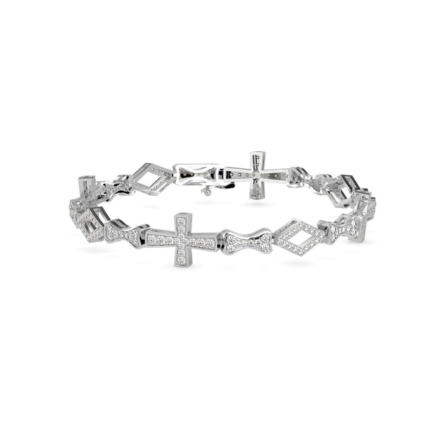 1.81Ct Cross Lab-Grown Diamond Gold Contemporary Bracelets