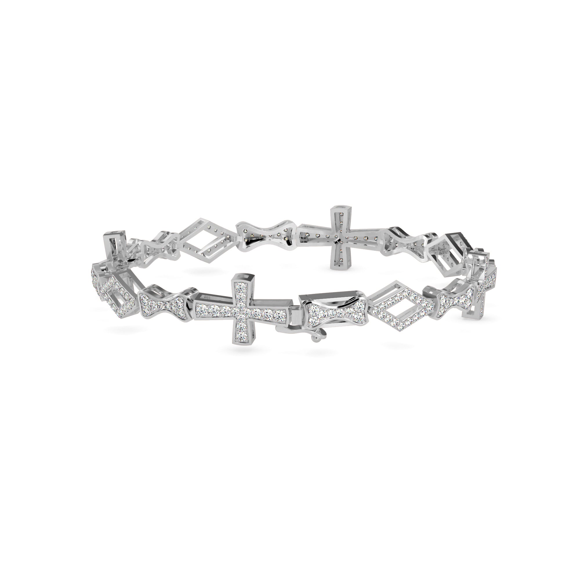 1.81Ct Cross Lab-Grown Diamond Gold Contemporary Bracelets
