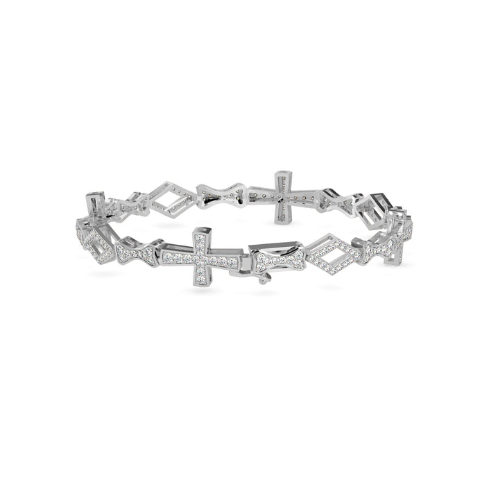 1.81Ct Cross Lab-Grown Diamond Gold Contemporary Bracelets
