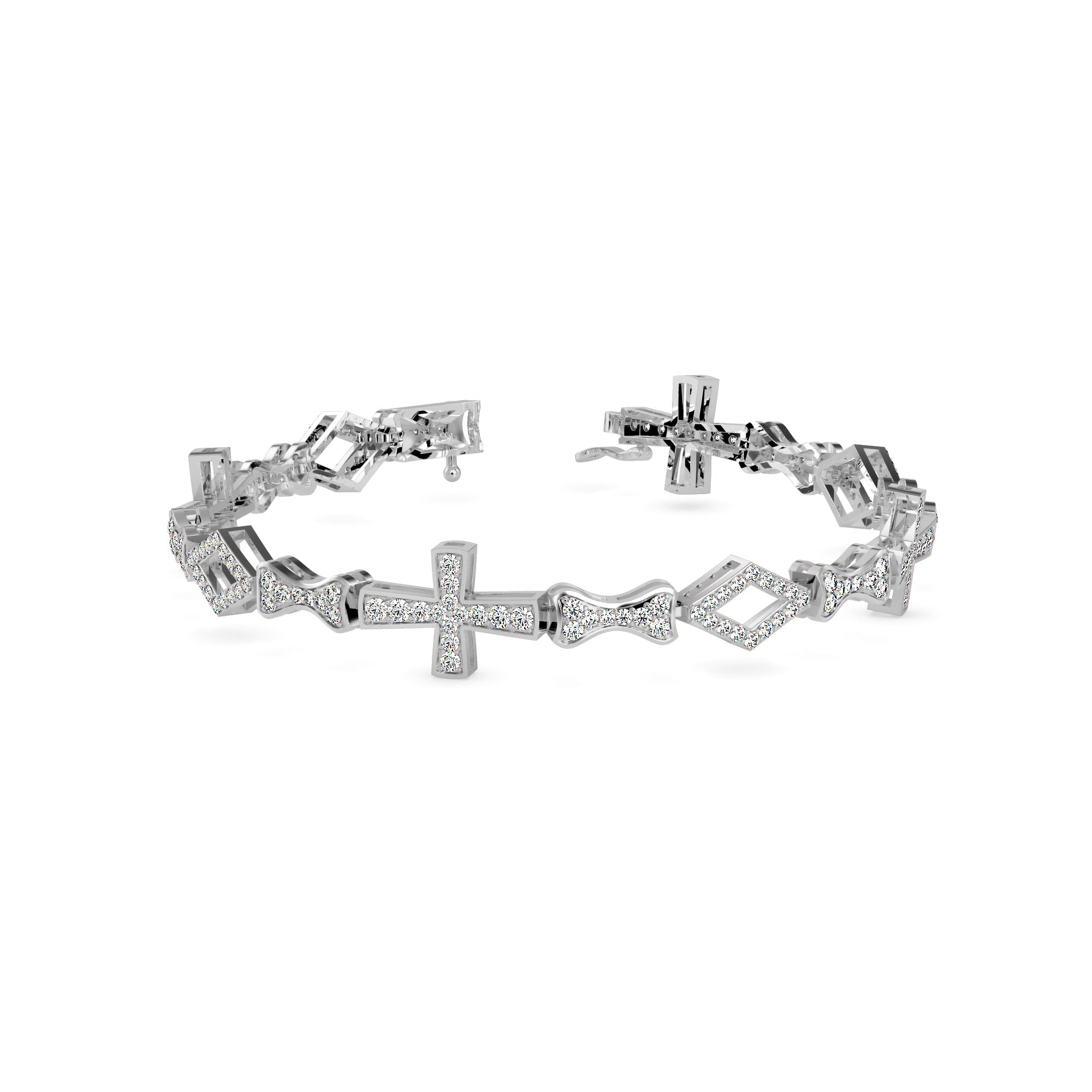 1.81Ct Cross Lab-Grown Diamond Gold Contemporary Bracelets