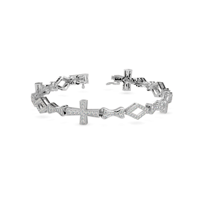 1.81Ct Cross Lab-Grown Diamond Gold Contemporary Bracelets