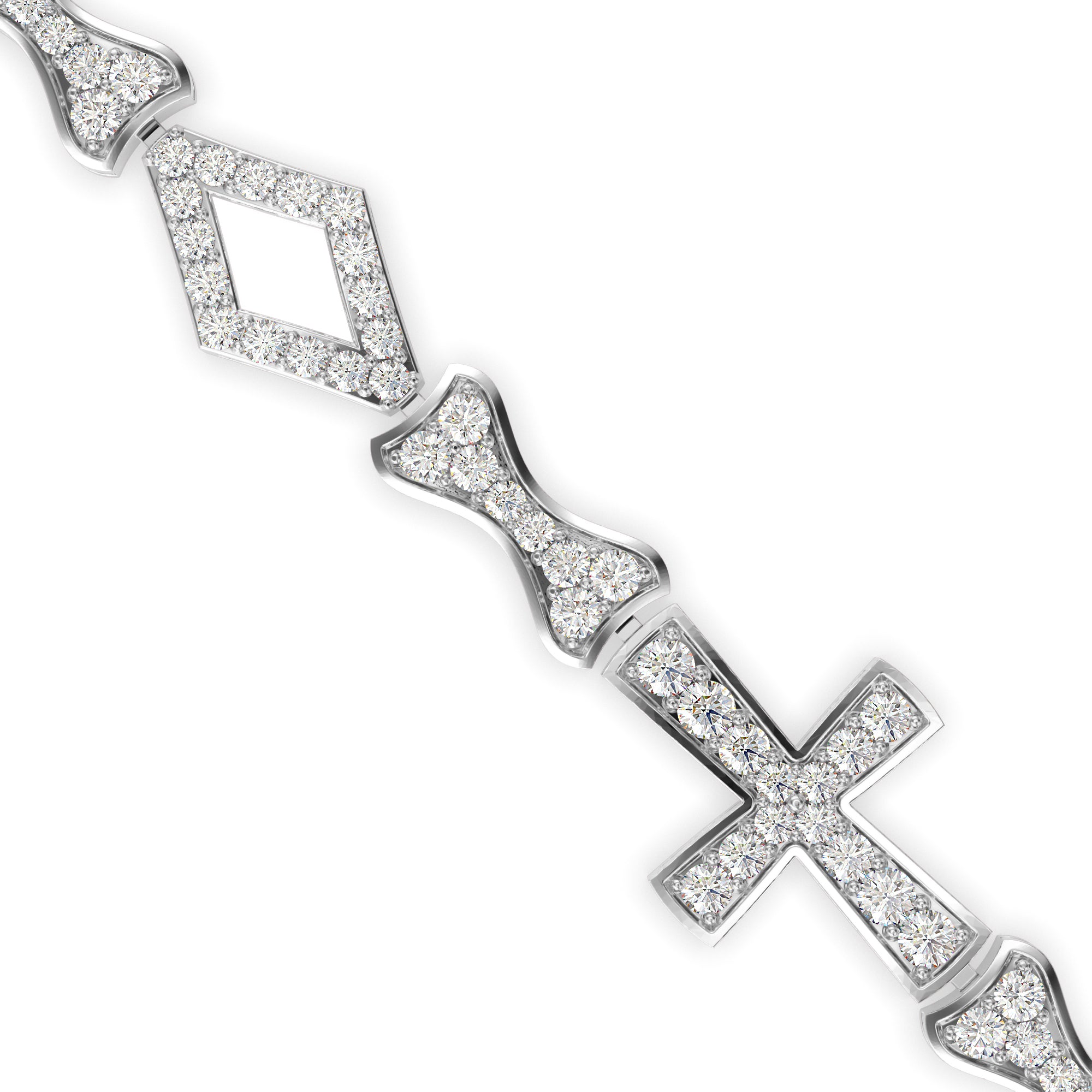 1.81Ct Cross Lab-Grown Diamond Gold Contemporary Bracelets
