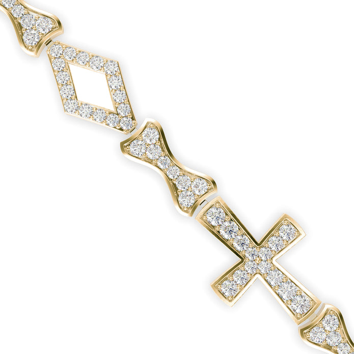 1.81Ct Cross Lab-Grown Diamond Gold Contemporary Bracelets