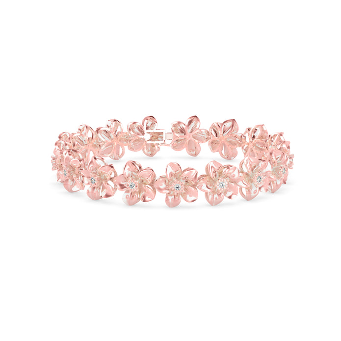 0.03Ct Flower Lab-Grown Diamond Gold Contemporary Bracelets