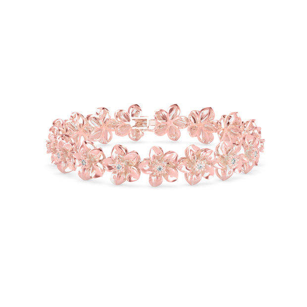 0.03Ct Flower Lab-Grown Diamond Gold Contemporary Bracelets
