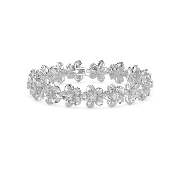 0.03Ct Flower Lab-Grown Diamond Gold Contemporary Bracelets