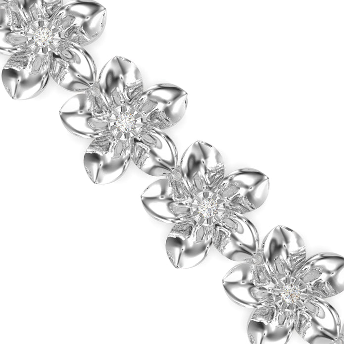 0.03Ct Flower Lab-Grown Diamond Gold Contemporary Bracelets