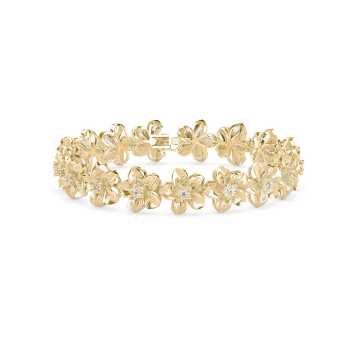 0.03Ct Flower Lab-Grown Diamond Gold Contemporary Bracelets