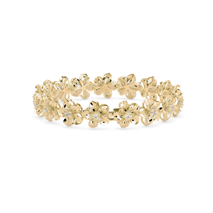0.03Ct Flower Lab-Grown Diamond Gold Contemporary Bracelets