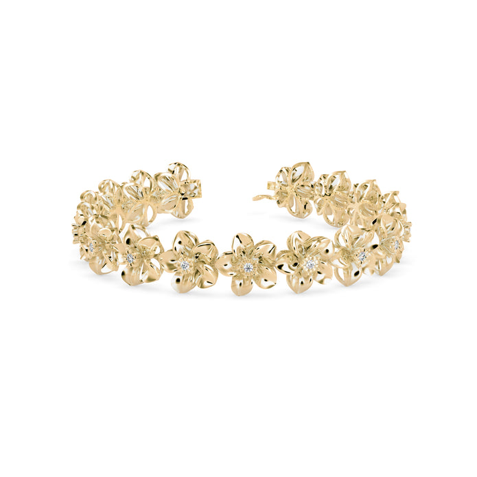 0.03Ct Flower Lab-Grown Diamond Gold Contemporary Bracelets