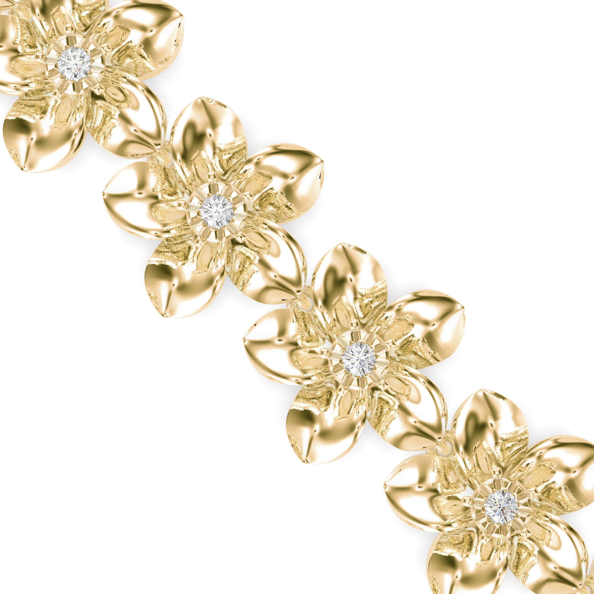 0.03Ct Flower Lab-Grown Diamond Gold Contemporary Bracelets