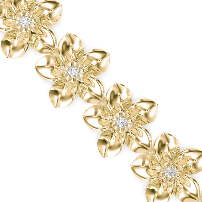 0.03Ct Flower Lab-Grown Diamond Gold Contemporary Bracelets
