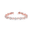 0.11Ct Flower And Leaf Design Lab-Grown Diamond Gold Tennis Bracelets