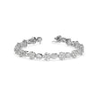 0.11Ct Flower And Leaf Design Lab-Grown Diamond Gold Tennis Bracelets