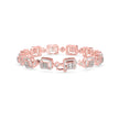 0.24Ct Baguette & Round Cut Halo Lab-Grown Diamond Gold Contemporary Bracelets