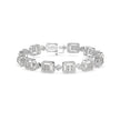 0.24Ct Baguette & Round Cut Halo Lab-Grown Diamond Gold Contemporary Bracelets